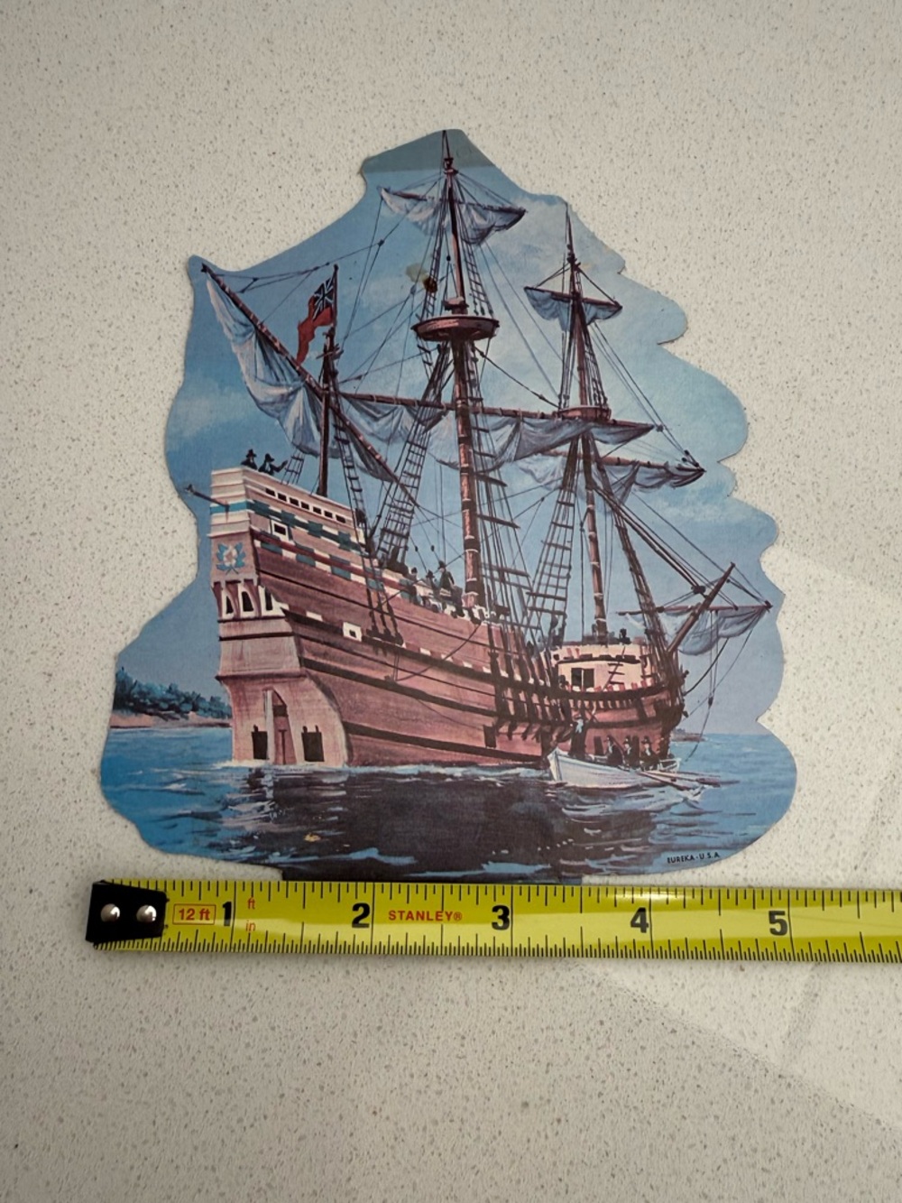 Vintage Die Cut Paperboard Thanksgiving Decorations Pilgrims Mayflower Ship 1977 - Picture 15 of 16